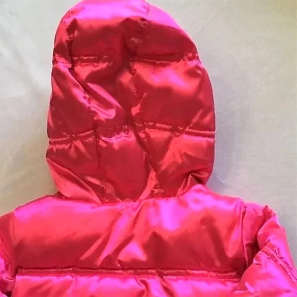 HEALTHTEX INFANT GIRLS HOT PINK SHINY  SNOW COAT HOOD BABY SKI JACKET 24M